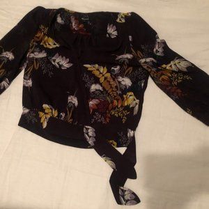 XXS Madewell Floral Wrap Blouse